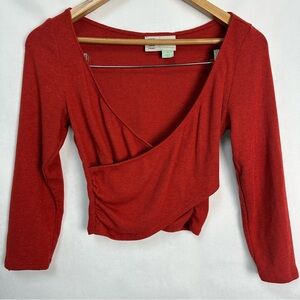 Saturday Sunday by Anthropologie Faux Wrap Long Sleeve Balletcore